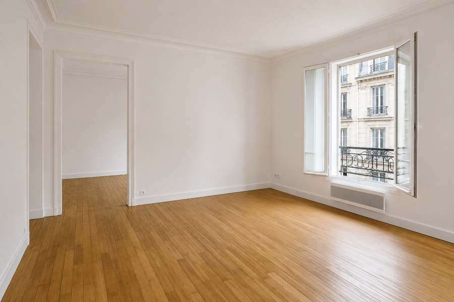 Appartement vide, propre et balayé après débarras